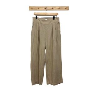 Abercrombie & Fitch | Linen & Cotton Beige Textured Wide Leg Pants